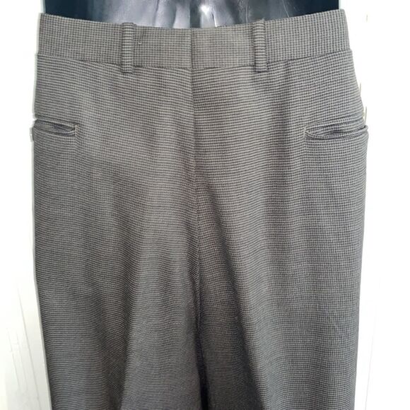 Vtg Burt Pulitzer black/gray small herringbone wool pleat front cuff hem… - Picture 5 of 8